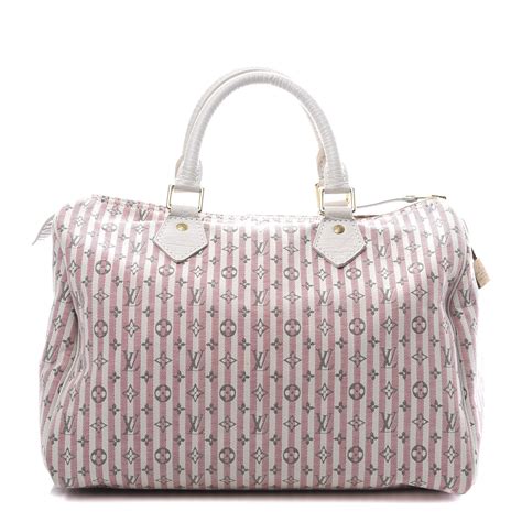 LOUIS VUITTON Mini Lin Croisette Speedy 30 Rouge